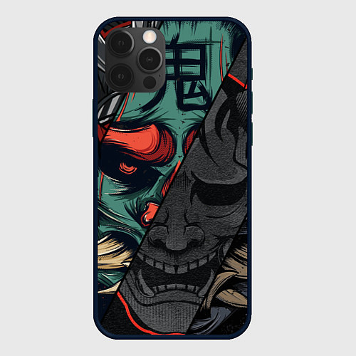 Чехол iPhone 12 Pro Max Демон самурай - Они / 3D-Черный – фото 1