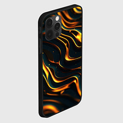 Чехол для iPhone 12 Pro Max Gold waves, цвет: 3D-черный — фото 2