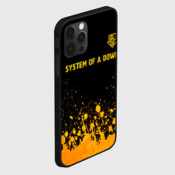 Чехол для iPhone 12 Pro Max System of a Down - gold gradient: символ сверху, цвет: 3D-черный — фото 2