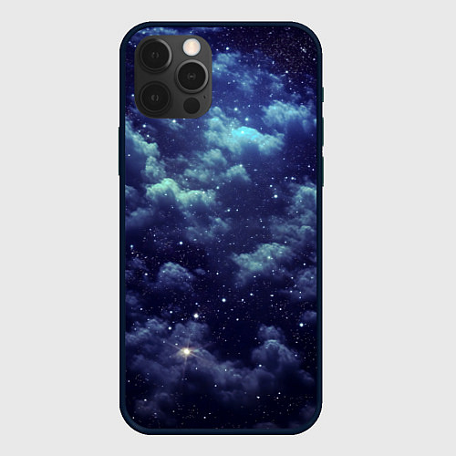 Чехол iPhone 12 Pro Max Звездная ночь - нейросеть / 3D-Черный – фото 1