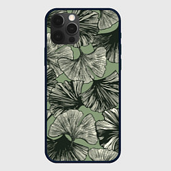 Чехол для iPhone 12 Pro Max Big leaves, цвет: 3D-черный