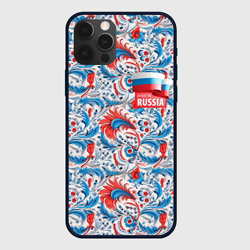 Чехол iPhone 12 Pro Max Russia pattern / 3D-Черный – фото 1