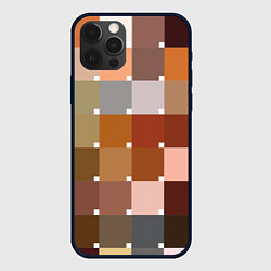 Чехол для iPhone 12 Pro Max Brown squares, цвет: 3D-черный