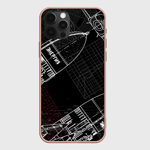 Чехол iPhone 12 Pro Max Чертеж ракеты / 3D-Светло-розовый – фото 1