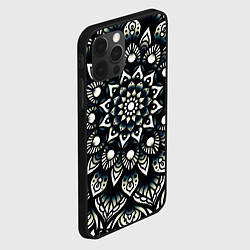Чехол для iPhone 12 Pro Max Мандала чёрно-белая, цвет: 3D-черный — фото 2
