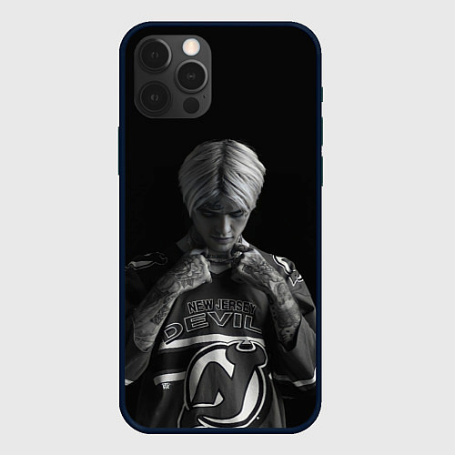 Чехол iPhone 12 Pro Max Lil Peep in the dark / 3D-Черный – фото 1