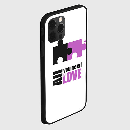 Чехол iPhone 12 Pro Max Пазлы любви / 3D-Черный – фото 2