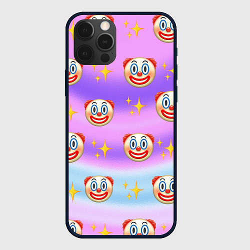 Чехол iPhone 12 Pro Max Узор с Клоунами / 3D-Черный – фото 1
