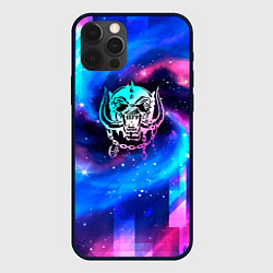 Чехол для iPhone 12 Pro Max Motorhead неоновый космос, цвет: 3D-черный