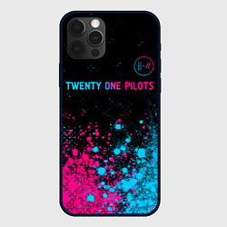 Чехол для iPhone 12 Pro Max Twenty One Pilots - neon gradient: символ сверху, цвет: 3D-черный