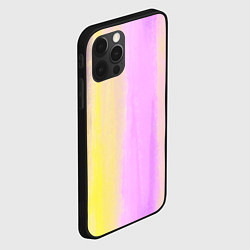 Чехол для iPhone 12 Pro Max Акварельный градиент желто- розовый, цвет: 3D-черный — фото 2