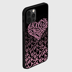 Чехол для iPhone 12 Pro Max Блэкпинк - сердце, цвет: 3D-черный — фото 2