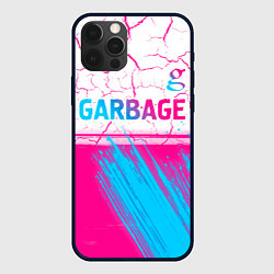 Чехол для iPhone 12 Pro Max Garbage neon gradient style: символ сверху, цвет: 3D-черный