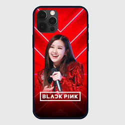 Чехол для iPhone 12 Pro Max Rose Blackpink red, цвет: 3D-черный