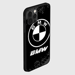 Чехол для iPhone 12 Pro Max BMW speed на темном фоне со следами шин, цвет: 3D-черный — фото 2