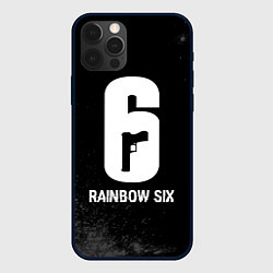 Чехол для iPhone 12 Pro Max Rainbow Six glitch на темном фоне, цвет: 3D-черный