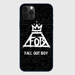 Чехол для iPhone 12 Pro Max Fall Out Boy glitch на темном фоне, цвет: 3D-черный