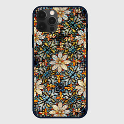 Чехол для iPhone 12 Pro Max Витражная мозайка, цвет: 3D-черный