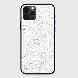 Чехол для iPhone 12 Pro Max Хаотичная черно-белая рябь - узор Хуф и Ся, цвет: 3D-черный
