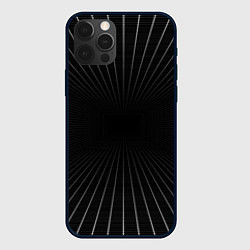 Чехол для iPhone 12 Pro Max Сетка пространства чёрный фон, цвет: 3D-черный