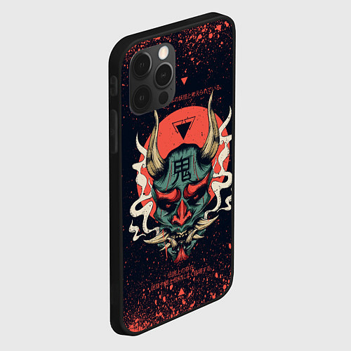 Чехол iPhone 12 Pro Max Oni mask / 3D-Черный – фото 2