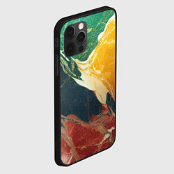 Чехол для iPhone 12 Pro Max Мраморная радуга, цвет: 3D-черный — фото 2