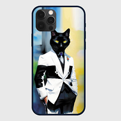 Чехол для iPhone 12 Pro Max Cat fashionista - neural network - pop art, цвет: 3D-черный