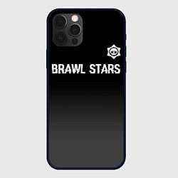 Чехол для iPhone 12 Pro Max Brawl Stars glitch на темном фоне: символ сверху, цвет: 3D-черный