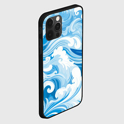 Чехол для iPhone 12 Pro Max Голубые волны, цвет: 3D-черный — фото 2