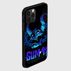 Чехол для iPhone 12 Pro Max Sum41 horns skull, цвет: 3D-черный — фото 2