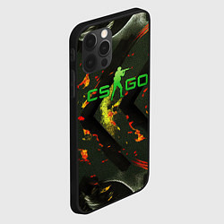 Чехол для iPhone 12 Pro Max CSGO green logo, цвет: 3D-черный — фото 2