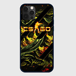 Чехол для iPhone 12 Pro Max CS GO fire logo, цвет: 3D-черный