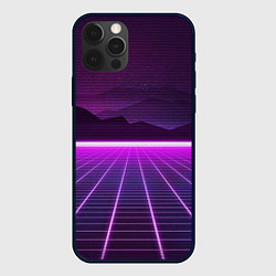 Чехол для iPhone 12 Pro Max Неоновые звёздные горы, цвет: 3D-черный