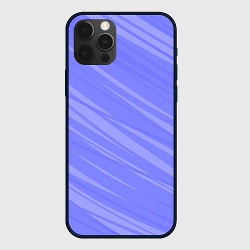 Чехол iPhone 12 Pro Max Диагональные полосы сиреневый / 3D-Черный – фото 1