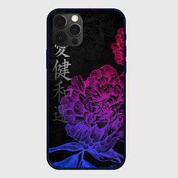 Чехол iPhone 12 Pro Max Neon flowers - japanese art