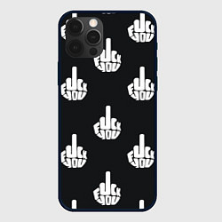 Чехол для iPhone 12 Pro Max С факами на английском - паттерн, цвет: 3D-черный