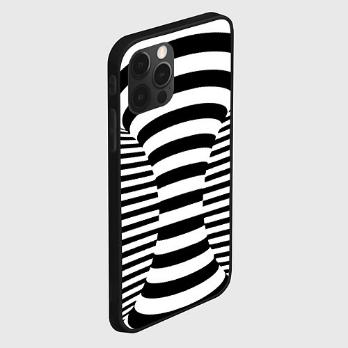Чехол iPhone 12 Pro Max Черно-белая иллюзия / 3D-Черный – фото 2