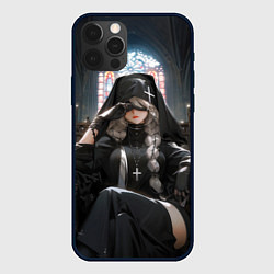 Чехол для iPhone 12 Pro Max Монашка 2b от нейросети, цвет: 3D-черный
