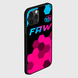 Чехол для iPhone 12 Pro Max FAW - neon gradient: символ сверху, цвет: 3D-черный — фото 2