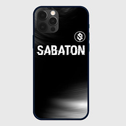 Чехол для iPhone 12 Pro Max Sabaton glitch на темном фоне: символ сверху, цвет: 3D-черный