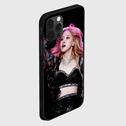 Чехол для iPhone 12 Pro Max Blackpink Rose Pink hair, цвет: 3D-черный — фото 2