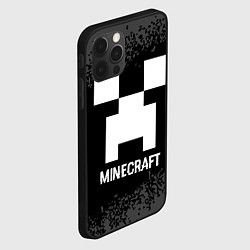Чехол для iPhone 12 Pro Max Minecraft glitch на темном фоне, цвет: 3D-черный — фото 2
