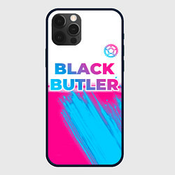 Чехол iPhone 12 Pro Max Black Butler neon gradient style: символ сверху