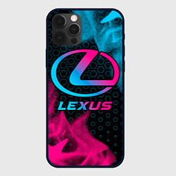 Чехол для iPhone 12 Pro Max Lexus - neon gradient, цвет: 3D-черный