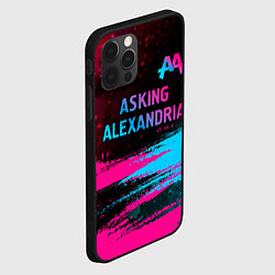 Чехол для iPhone 12 Pro Max Asking Alexandria - neon gradient: символ сверху, цвет: 3D-черный — фото 2