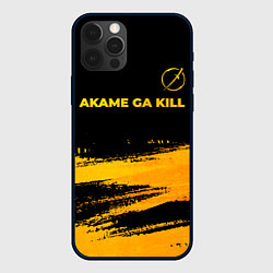 Чехол для iPhone 12 Pro Max Akame ga Kill - gold gradient: символ сверху, цвет: 3D-черный