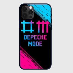 Чехол для iPhone 12 Pro Max Depeche Mode - neon gradient, цвет: 3D-черный