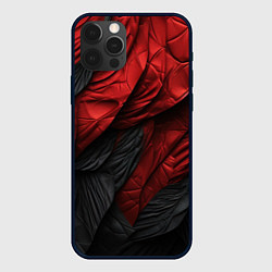 Чехол для iPhone 12 Pro Max Red black texture, цвет: 3D-черный