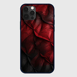 Чехол для iPhone 12 Pro Max Black red texture, цвет: 3D-черный