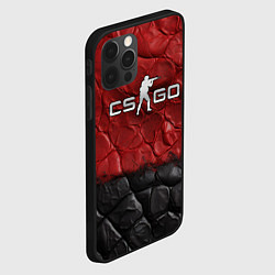 Чехол для iPhone 12 Pro Max CS GO red black texture, цвет: 3D-черный — фото 2